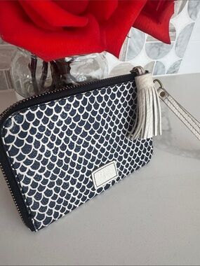Fossil Blue and White Wallet wristlet